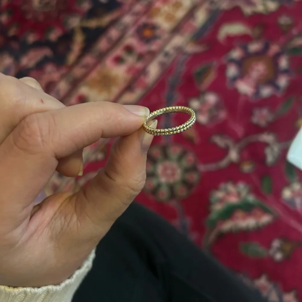 Gold Beaded Stackable Ring - Women Jewelry - Picture 5 of 8